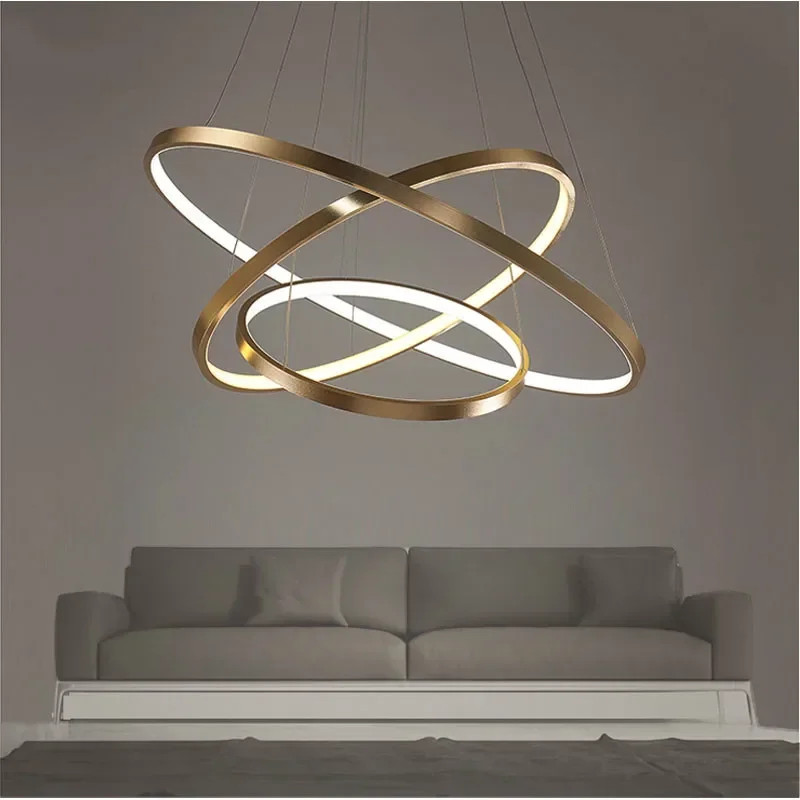Fashional Dinning Room Moderné lustre kruhov krúžky LED LETSLIER SVETLO pre vnútorné osvetlenie AC 85-260V 40 cm 60 cm 80 cm 100 cm