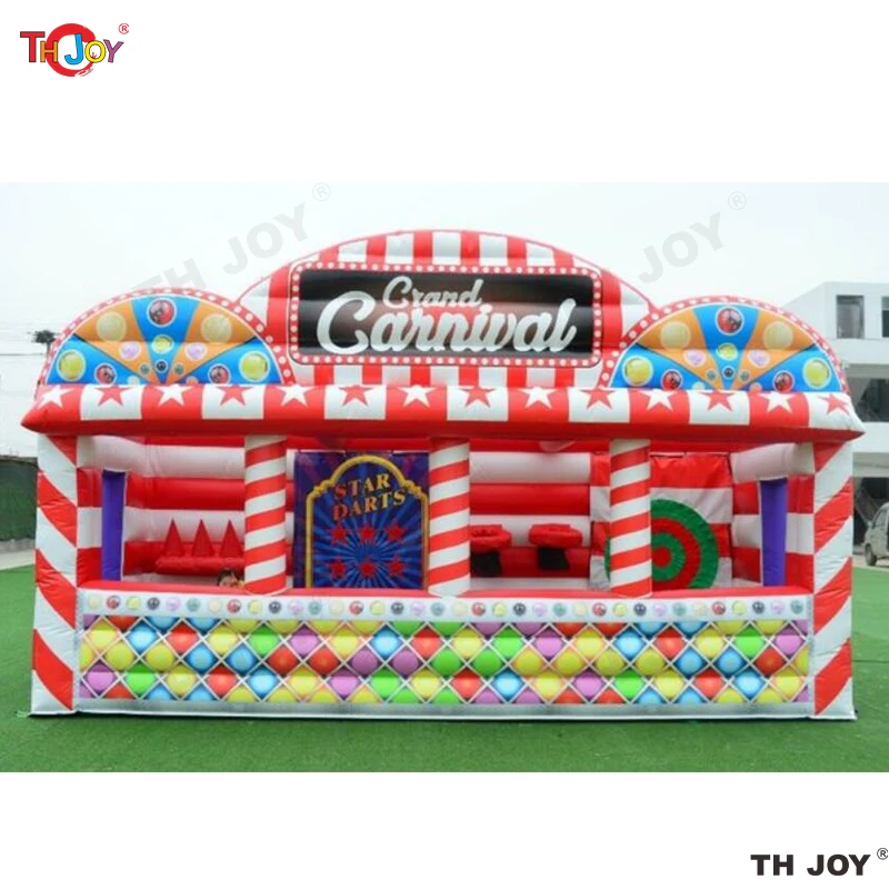 Fast Air Shipping Outdoor nafukovacie hry 4 v 1 nafukovací stánok Grand Carnival Booth nafukovacie karnevalové hry pre udalosti