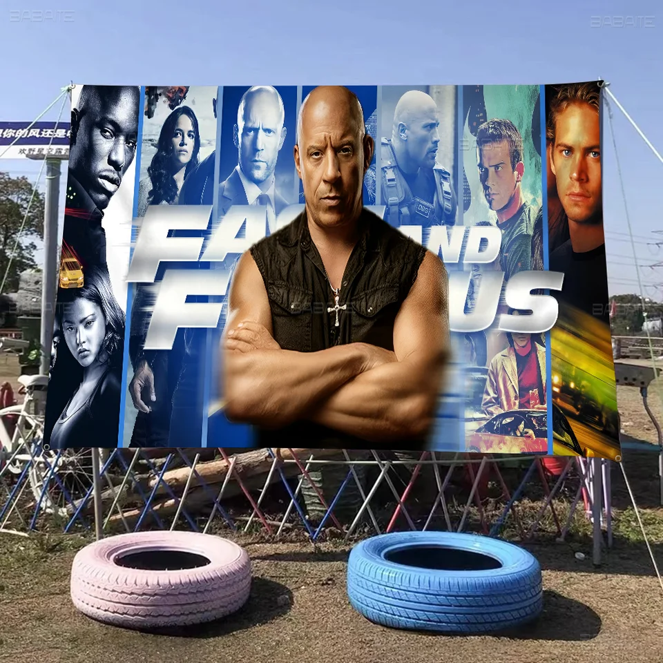 Fast Furious Movie Anime Graf Vlajka pre obývaciu izbu Domáca koľaj