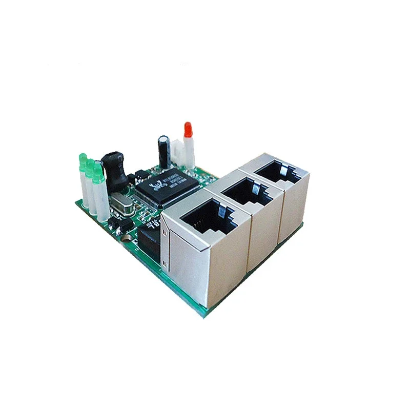 Fast Switch Mini 3 Port Ethernet Switch 10 /100 Mbps RJ45 Network Switch Hub PCB Module Board pre modul integrácie systému