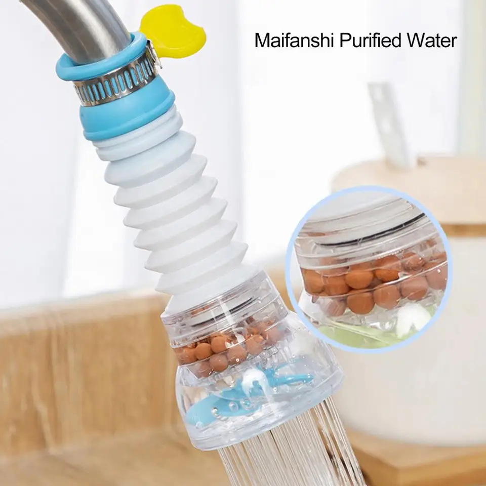 Faucet Filter 360 stupňov Otáčanie odnímateľná striekajúca vodná voda voda Tap Tap Filter Kuchynský kohútik