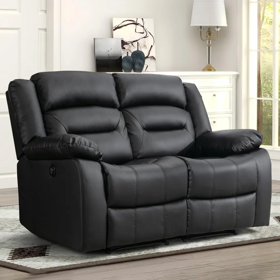 Faux Leath Power Lovesat Recliner, elektrická sklopná pohovka, preplnená pohodlná gaučová opierka pre obývaciu izbu