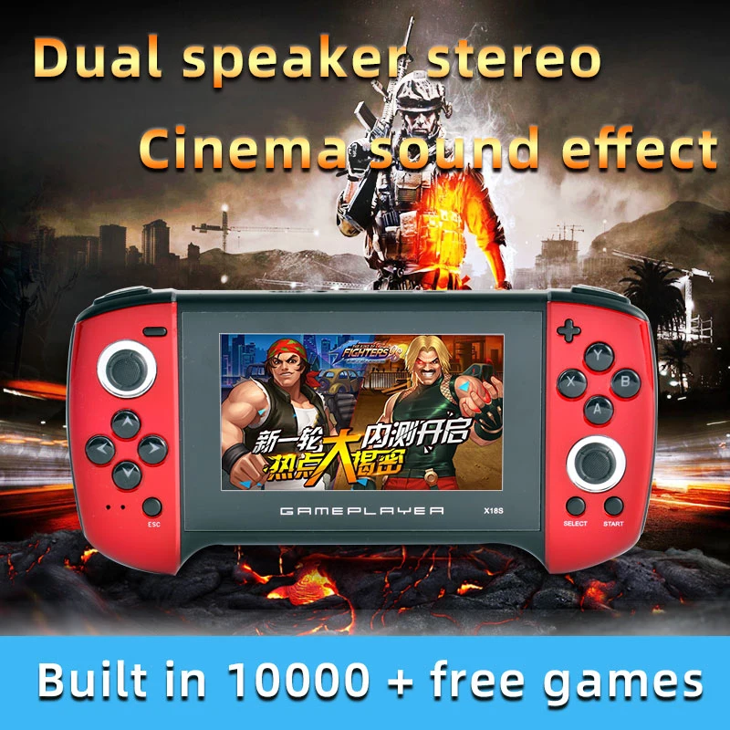 FC Game Console Classic Double-Rocker Battle Bitka vstavanej 10000 hier 4,3 palca veľká obrazovka pre deti prenosné prenosné