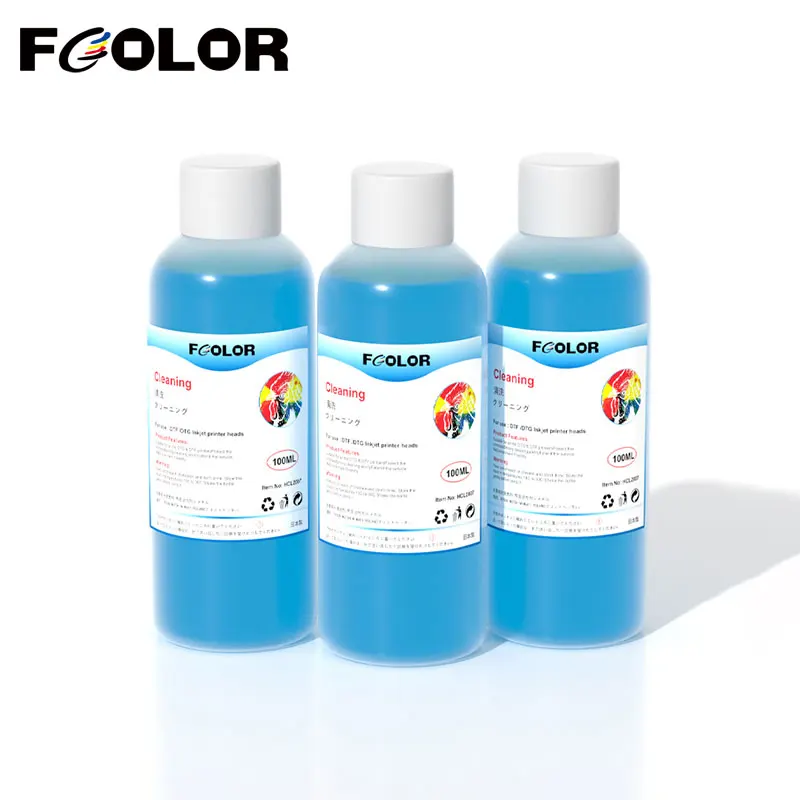 FColor 100 ml DTF Čistiaca tekutina Silné čistenie pre Epson DX5 L800 L805 L1800 XP600 I3200 1390 1400