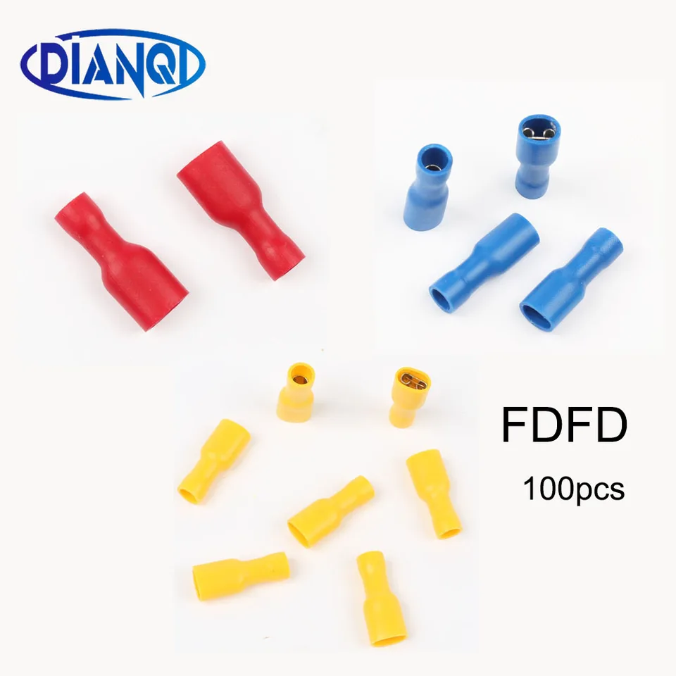 FDFD1.25-187 1,25-250 2-187 2-250 5.5-250 Izolačný samica izolovaný konektory elektrických konektorov káblového drôtu Káblové drôty