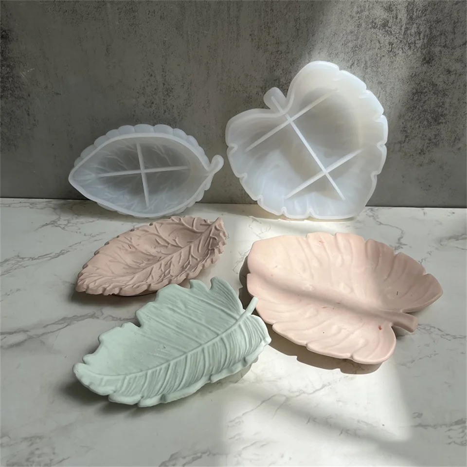Feather Plate Silikónová forma Feather Wing Storage Box formy šperky dekorácie Skladovacia doska kvapka