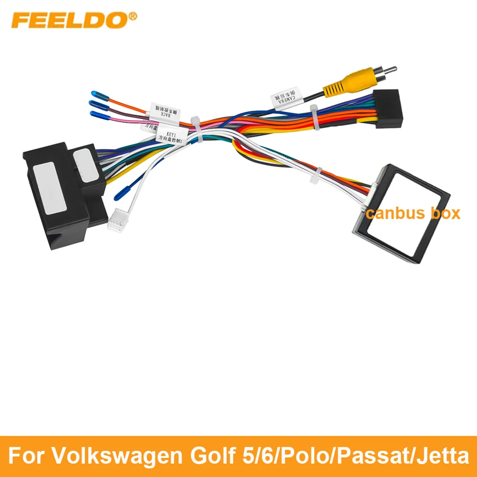 Feeldo 16-kolíkový Android Car Media Player Player Navi Radio Wire Best pre Volkswagen Golf 5/6/Polo/Passat/Tiguan/Touran
