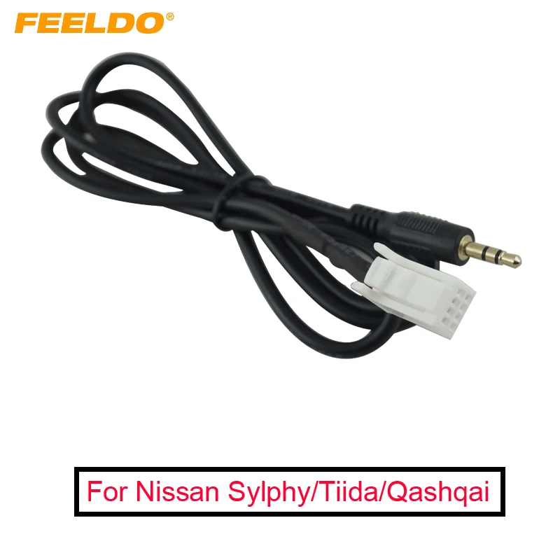 Feeldo 1pc 3,5 mm Jack Cardio Radio MP3 Audio Aux kábel na 8-kolíkový adaptér pre Nissan Infiniti/Sylphy/Tiida/Qashqai/Geniss #AM1739