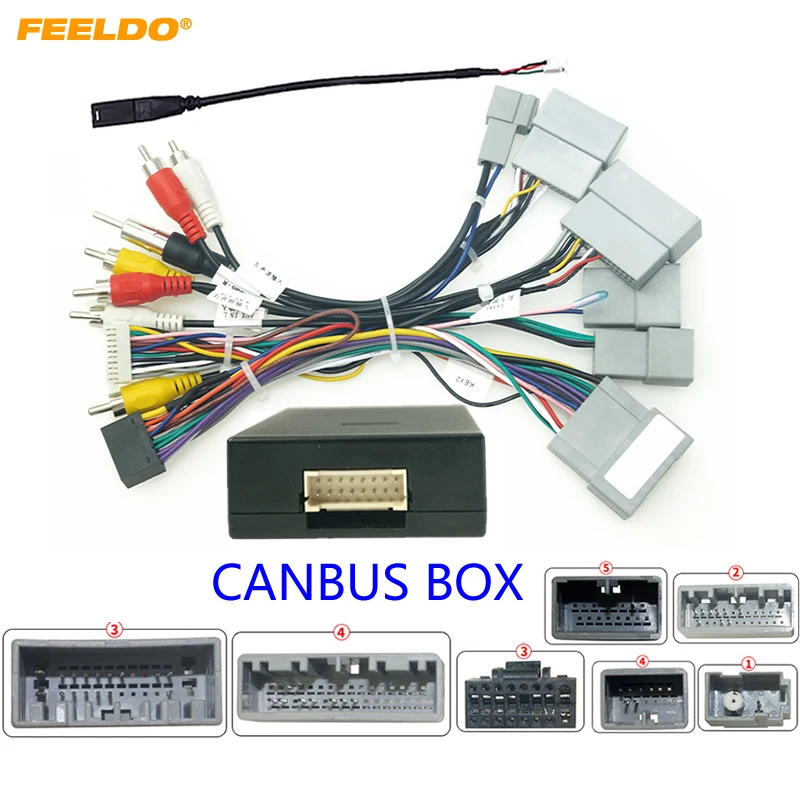 Feeldo CAR 16PIN Audio káblové zväzok s krabicou Canbus pre honda Civic CRV Breeze Aftermarket Stereo Inštalačný drôtový adaptér