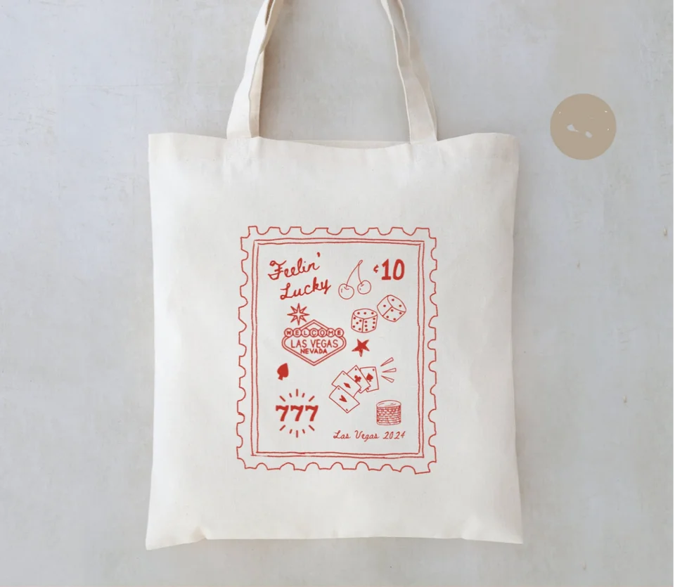 Feelin 'Lucky Tote, Vegas Bachelorette Bag, BACHELORTTE BACHELORTTE, Družičky, LAS Vegas Bachelorette, Las Vegas Party