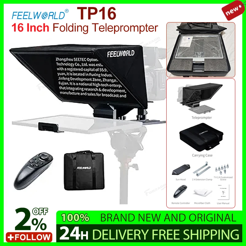 Feelworld TP16 16 palcový skladací teleprompter Suppor