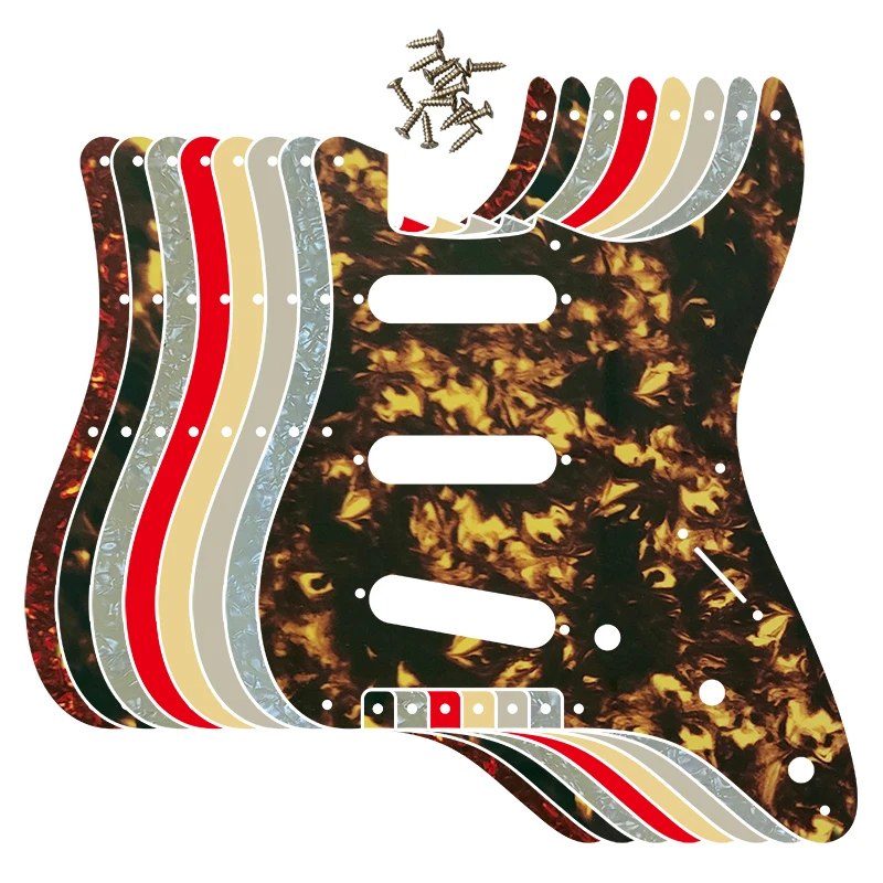 Fei Man - Standard St SSS Guitar Pickguard, Scratchova tanier, výber viacerých farieb, vzor plameňu, gitarové diely, 57 ', 8 skrutkových diery