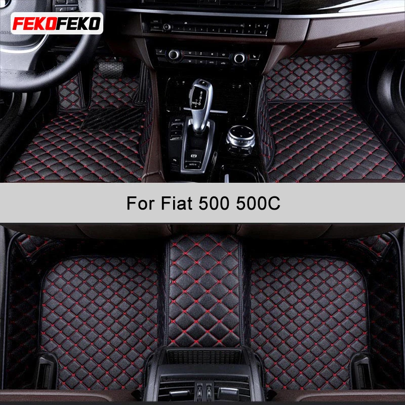 Fekofeko Custom Car podlahové rohože pre Fiat 500 500C Automatické koberce Foot Coche Accessorie