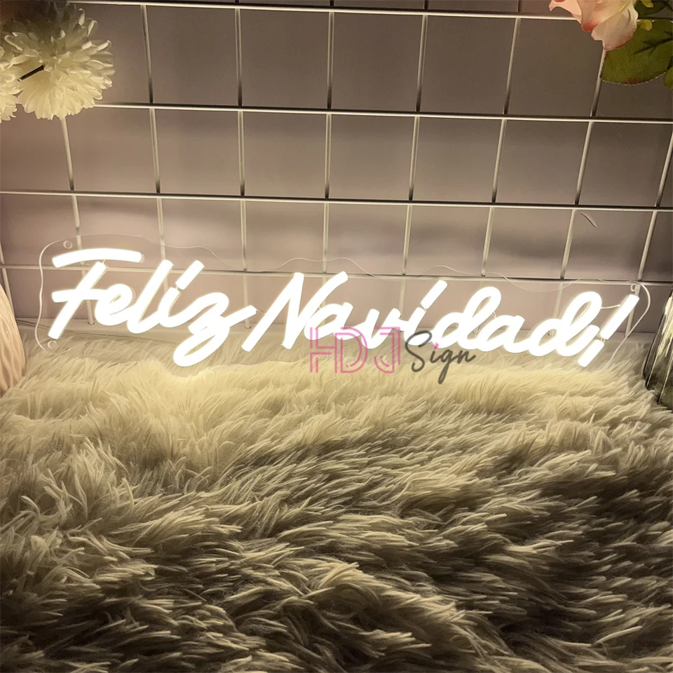 Feliz Navidad Neon Sign Led Light Lights Party Room Decor Decor Vianoce Nová spálňa Dekorácia veselé Vianoce LED Neónové značky