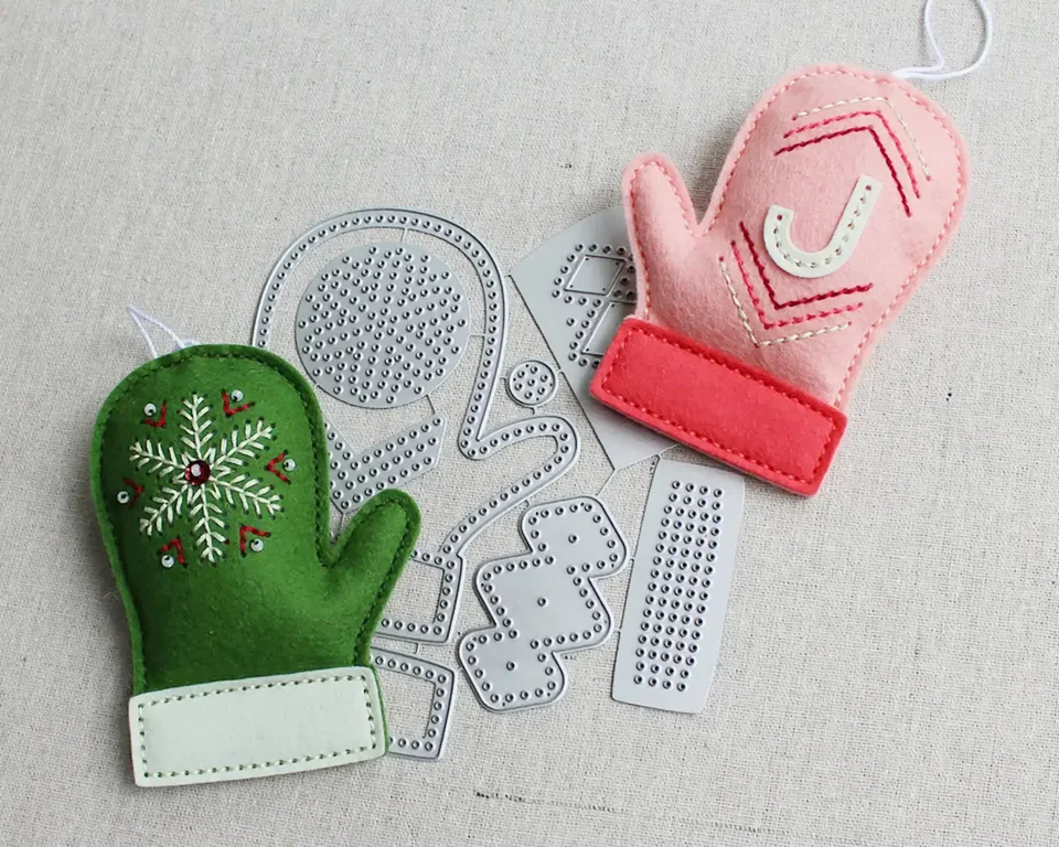 Felt Die Vianoce nové spojené potrhané kovové rezanie kovov pre DIY Scrapbook Craft Decorácie šablóny dodávky pozdrav