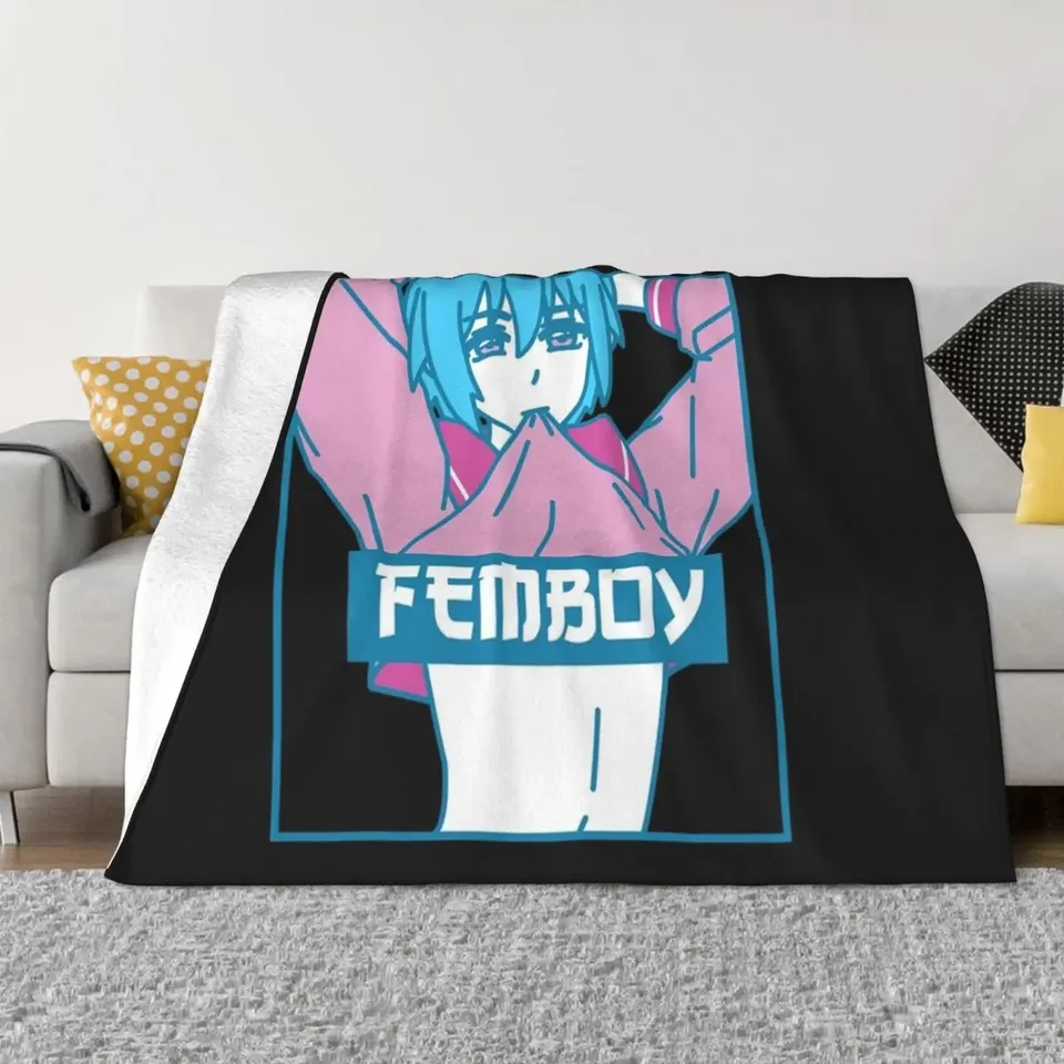 Femboy estetický pastel gay yaoi anime chlapec Crossdressing Hrot Dride Deakets Prikrývky pre pohovku Thin Luxury Zhustenú prikrývku