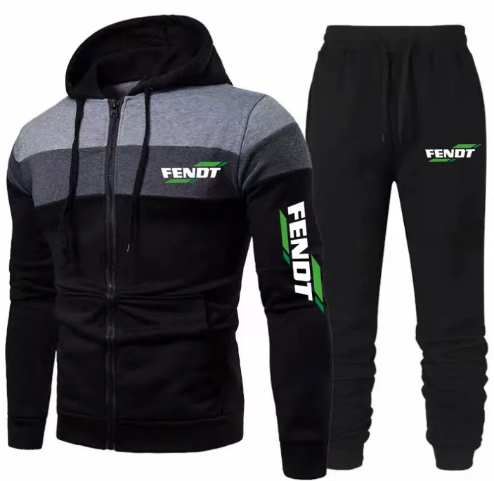 Fendt New Autumn Winter Men Dámske tracksuit mikiny+ nohavice 2 počítače súprav
