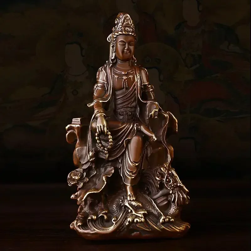 Feng Shui Copper Lucky Guanyin ozdoby domáca kancelária Malú ponuku Buddha socha bodhisattva dekor