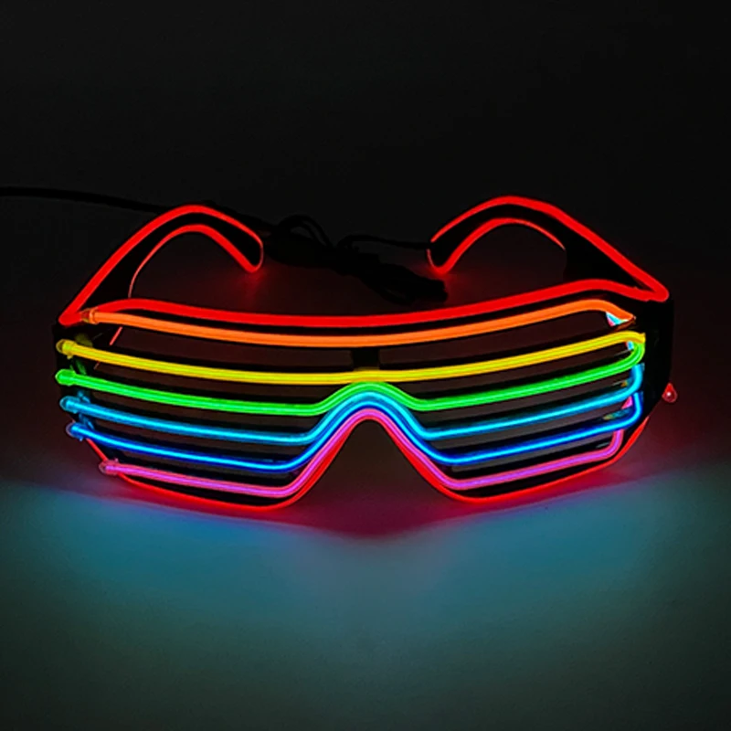 Festival Svetelné žiariace dúhové okuliare LED okuliare s ľahkými fluorescenčnými večierkami Neónové okuliare GAFAS Narodeniny