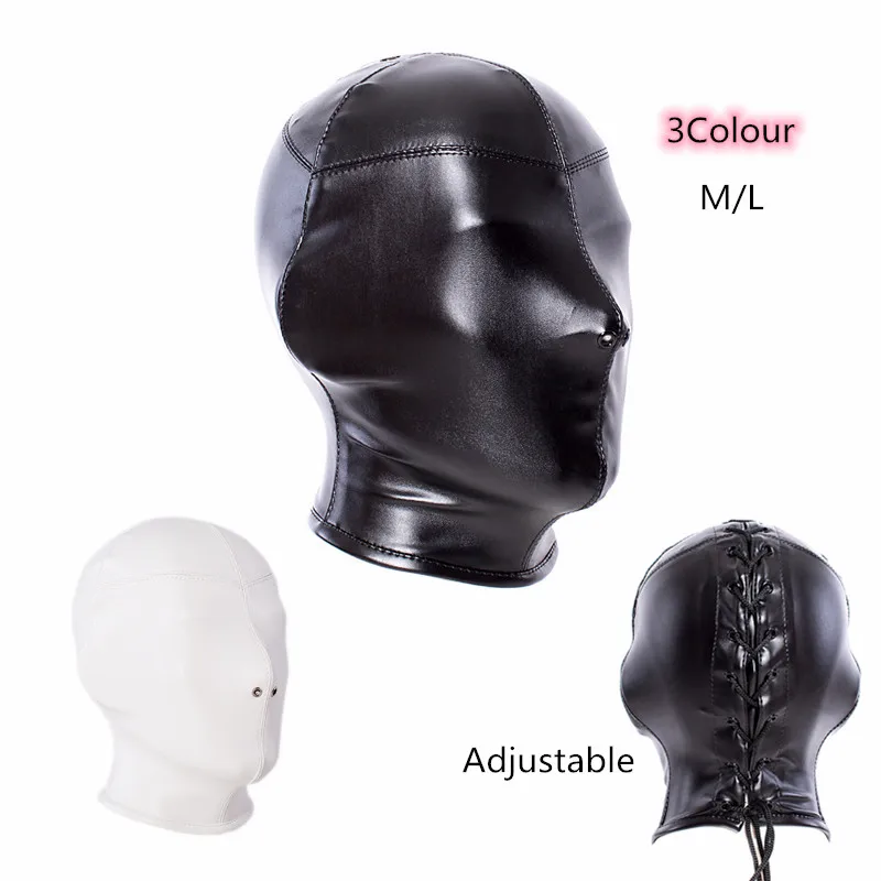 Fetish BDSM Bondage Sensory Deprivation Erotické príslušenstvo mäkkých nastaviteľných kožených mask