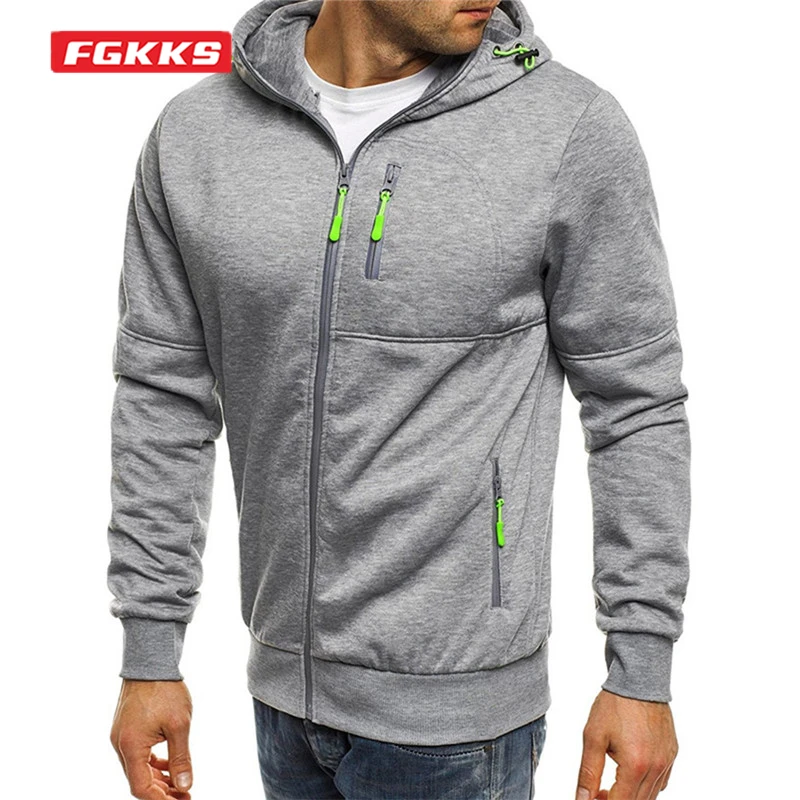 Fgkks pánske bundy s kapucňou kabáty zips módne značky mikiny Mens vonkajšie oblečenie Príležitostné mikiny mikiny Muž