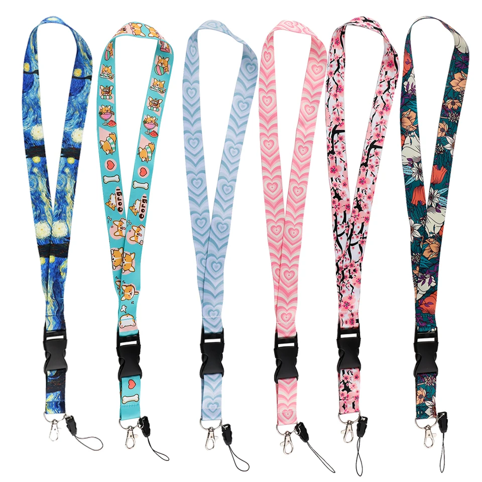 FI51 Buckle Lope Strap Dámsky kľúča Keychain krk na krk pre študentov pre študentov dlhé telefóny Závesné ozdoby anti-lost zavesené lano darčeky