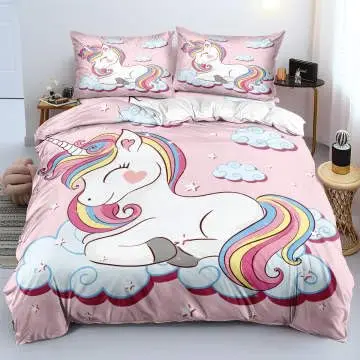 Fialová súprava podstielky Unicorn, pokrývka sada dvojčiat pre dospievajúce dievčatá a chlapci, tlačené postele Galaxy s vankúšmi King Queen Veľkosť
