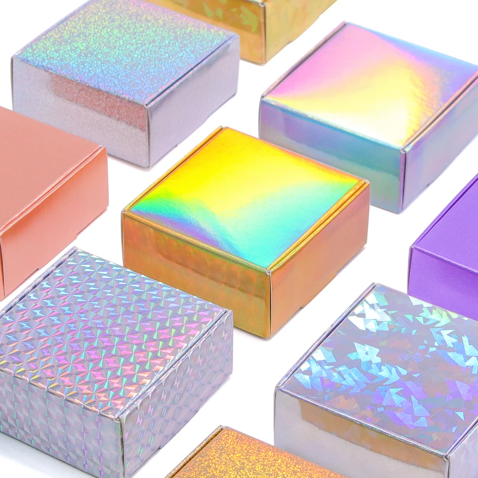 Fialové zlaté strieborné laserové efekt Darčeková skrinka Farba obalu malá darčeková skrinka Candy Chocolate Box