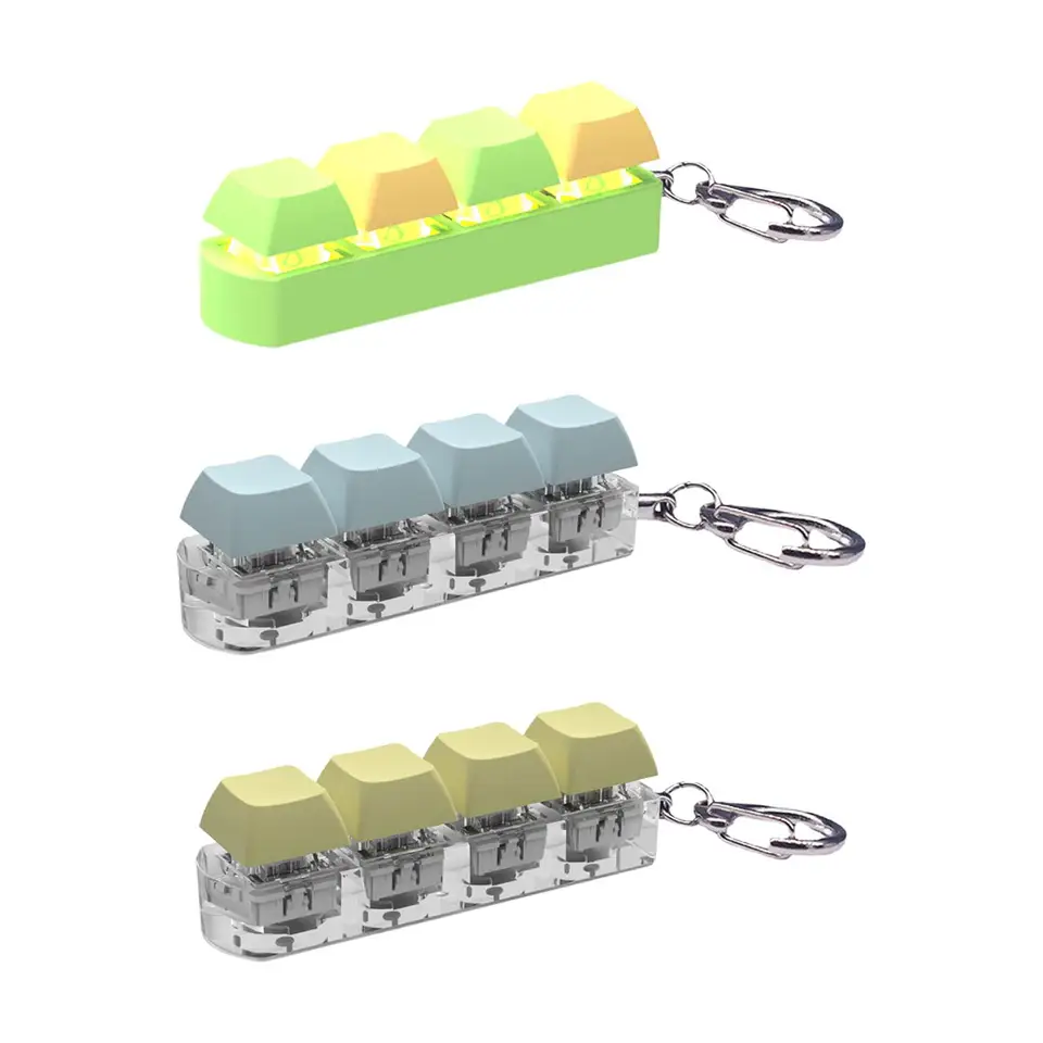 Fidget klávesnica keychain vtipný kľúčový mechanický kľúč hračky hračky na klávesnicu Klávesový kľúče prívesok pre deti chlapci dievčatá deti dospievajúci