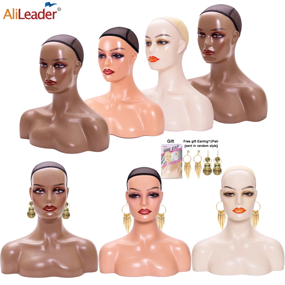 Figurínový stojan na hlavu realistická figurína s ramenami na parochňu na zobrazenie hlavy Stojan Skin Female Manikin Head Head Stand Head Stand