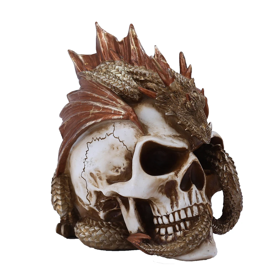 Figuríny Dragon Skull Figuríny gotická smrť Guardian socha domáca študijná miestnosť Bar