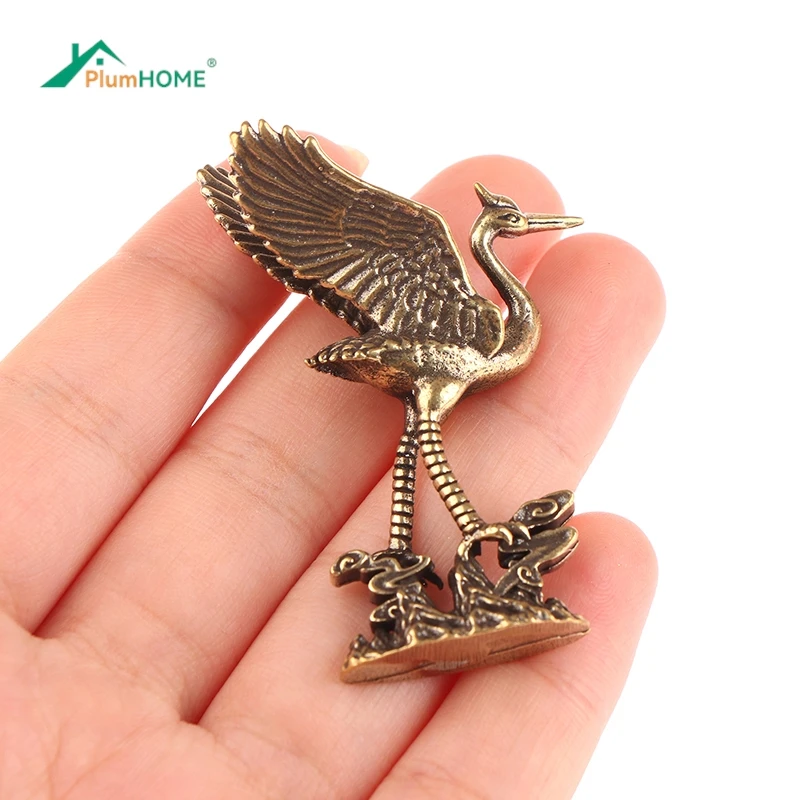 Figuríny mosadzného žeriavu Miniatúry stolné plochy