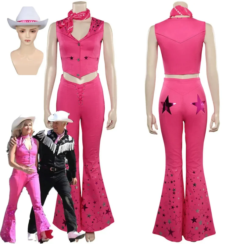Film 2023 Barbier Margot Cos Robbie Cosplay White Fashion Cowboy Hat Cap Cap Halloween Kostýmové doplnky pre dospelé ženy dievčatá vs