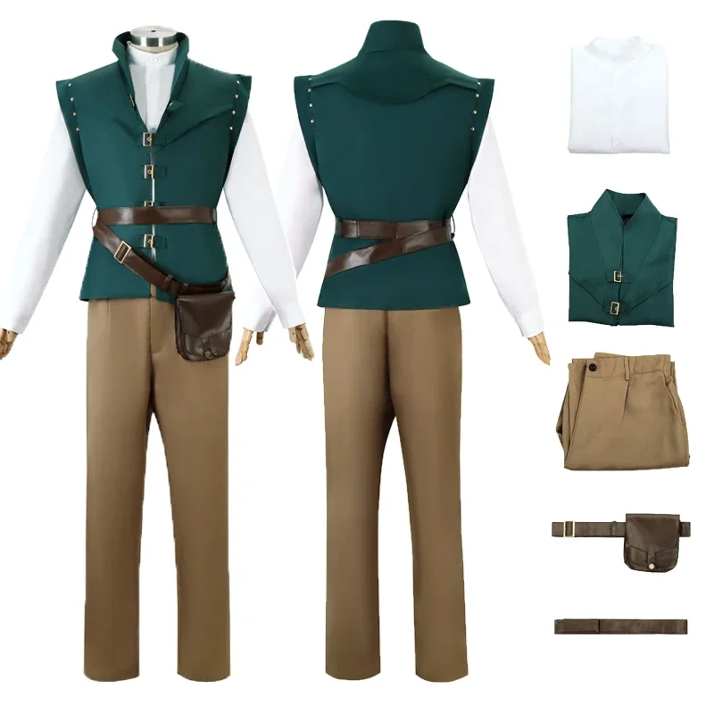 Film Anime Cosplay Flynn Rider zamotaný rapunzel cosplay kostým princ pódium kostým kostým Halloween kostým Carnival Party Outfits