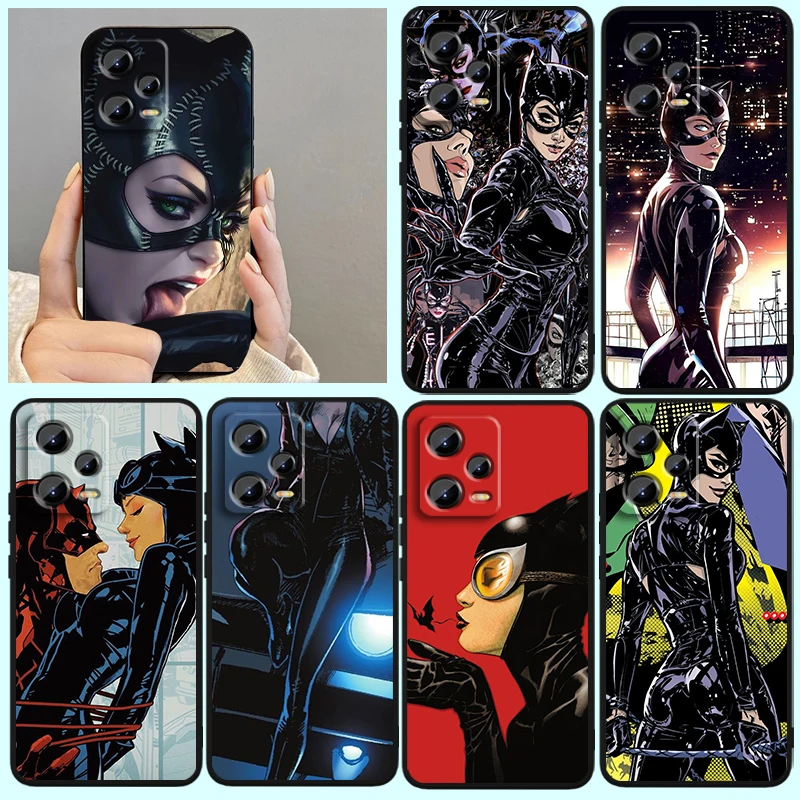 Film C-Catwoman Sexy pre Xiaomi Redmi Note 13 12R 12S Turbo 11 11T 11S 10S Pro Plus 5G Black Funda Phone Case Case