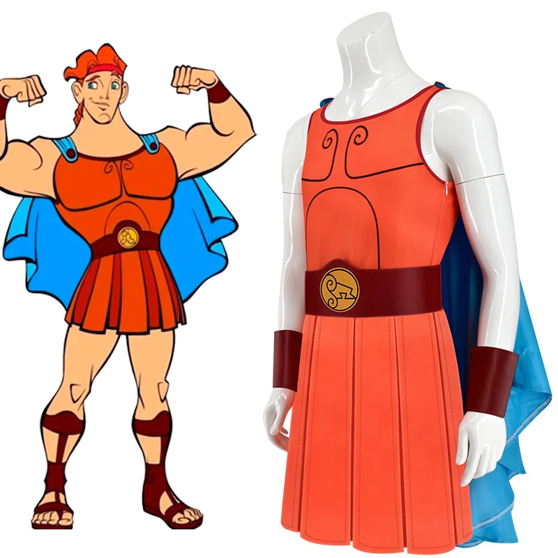 Film Hercules Cosplay kostým pre mužov chlapcov Top Cloak Base Men Halloween Karneval Party Male Role Play Outfit Suit