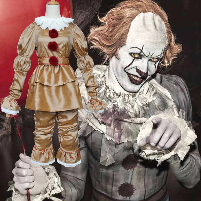 Film Joker Pennywise cosplay cos maska ​​Stephen King It kapitola Horor klaun Halloween Party kostýmy kostýmy prop chlapček darček darček