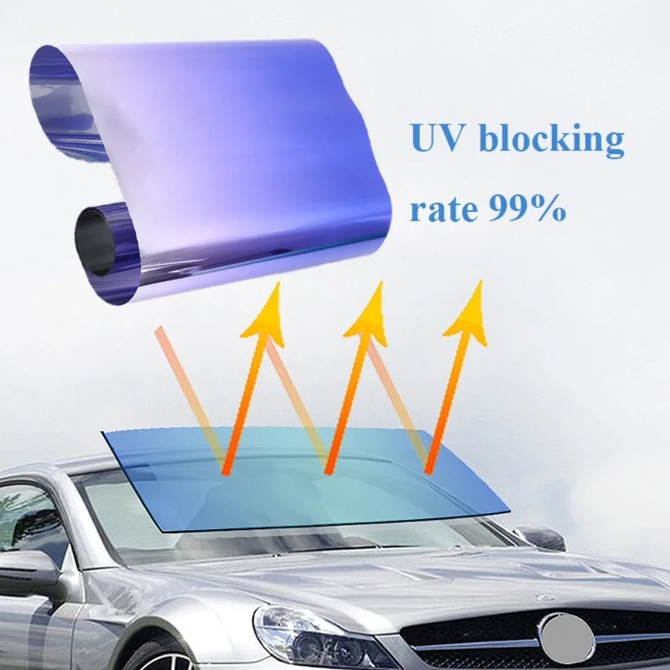 Film meniaca film Sunshade Protector Heat Izolácia Slnko film Sun Shade Sun Visor Tint Tint Film predné čelné sklo