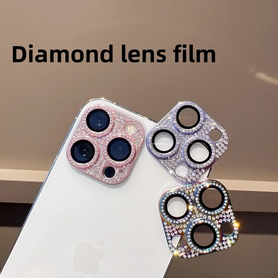 Filmový ochranca fotoaparátu pre iPhone 15 14 13 12 12 Pro Max Glitter Smienok Full Cover Objektív Protect pre iPhone 15 Pro Max