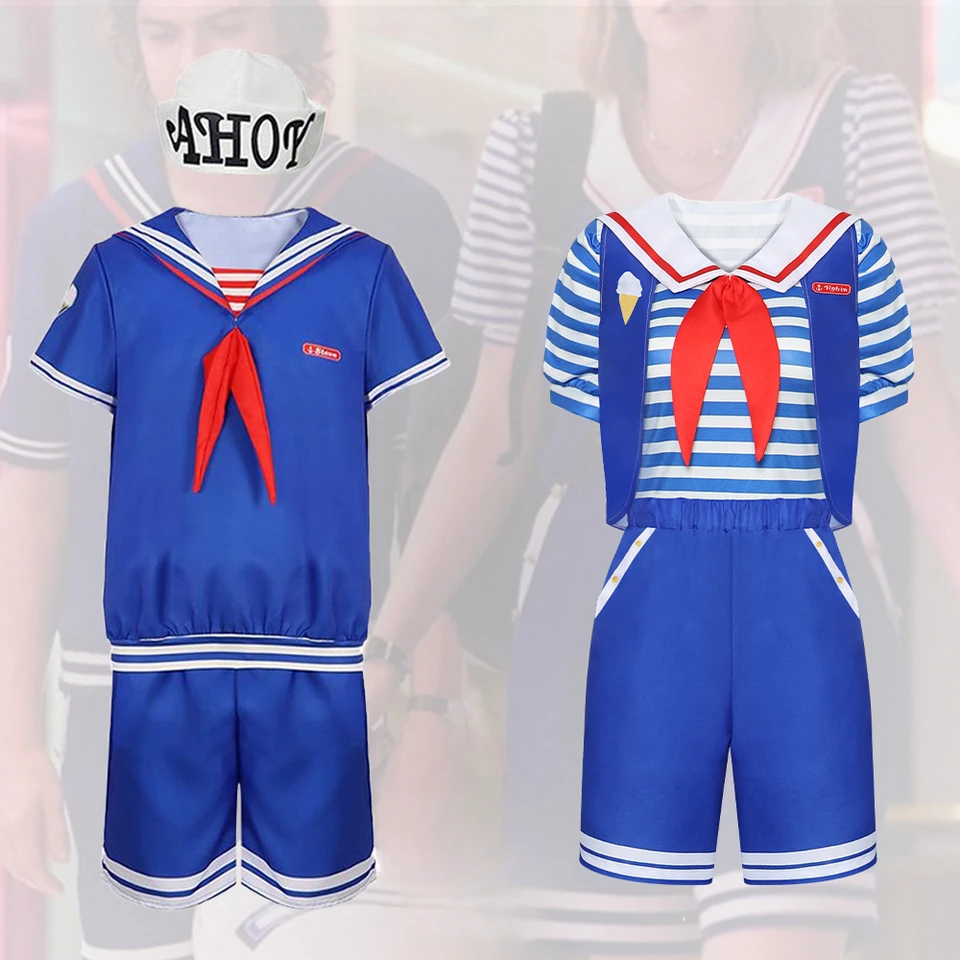 Filmy Steve Harrington Robin Buckley Cosplay kostýmy Sailor Sulor Ice Cream Squad Clerk Deti Men Ženy Halloween Party
