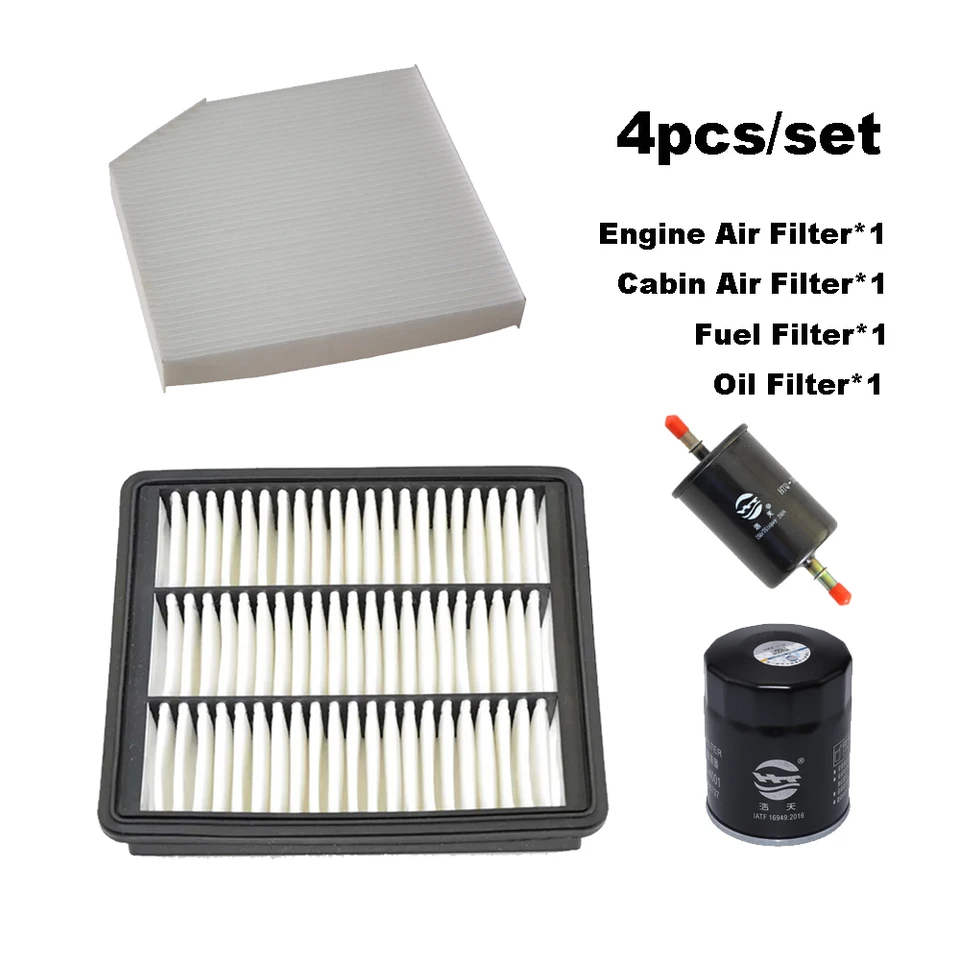 Filter 4ks pre skvelú stenu Hover Hover H2 1.5T 2014-2021 2016 2017 2018 2018 HAVAL MOTOROVÝ OLEJ PALIVA KABELIT AIR AIR FILTER Príslušenstvo