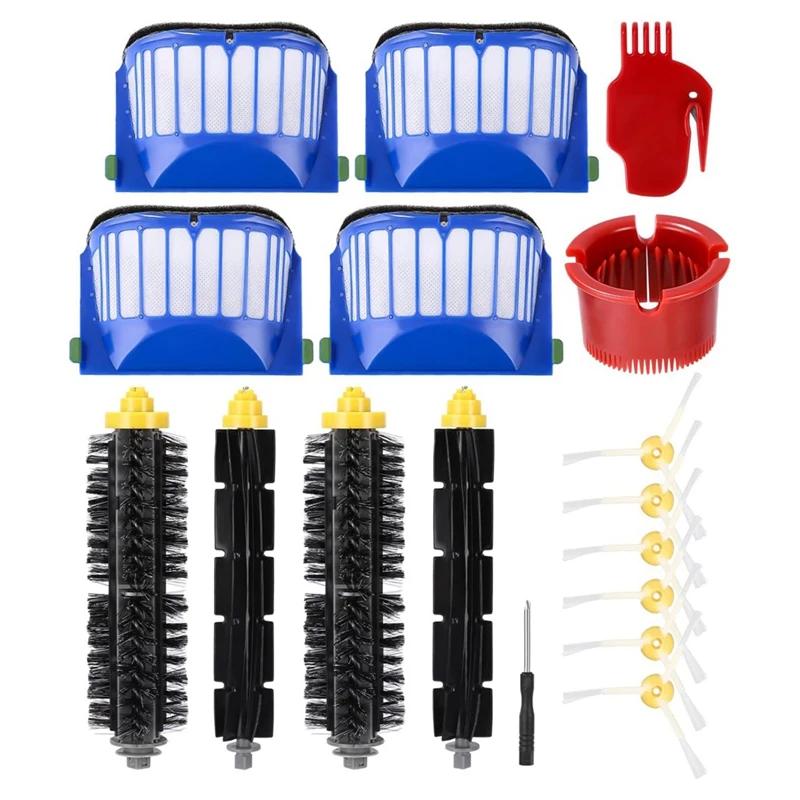 Filter, kefové príslušenstvo náhradné diely Brushes Black & Blue pre IROBOT ROOMBA 600 Series 605 606 a 500 Series 564 585 595