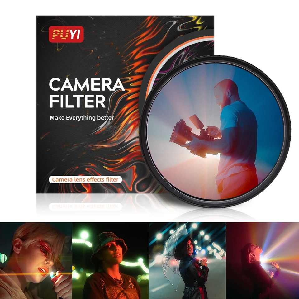 Filtre pruhov mäkká modrá Rainbow Star Light White Orange Line Streak Filra Filtre 52 55 58 62 67 72 77 82 mm Filtro