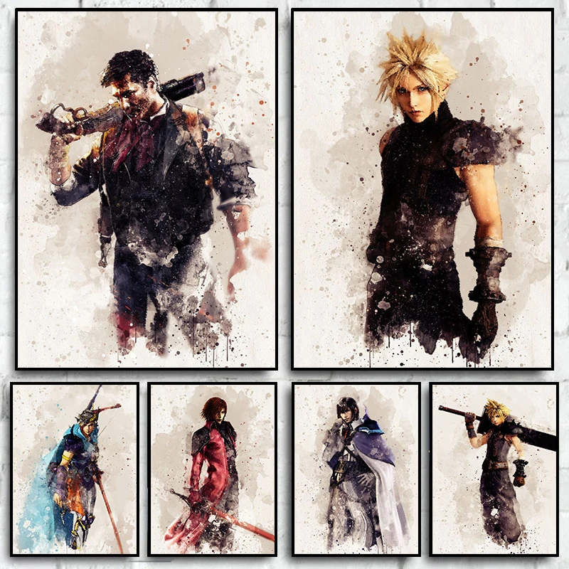 Final Fantasy Game Postavy plagát Abstraktné plátno maľba výtlačky nástenné umelecké obrázky obývacia izba spálňa domov dekorácie