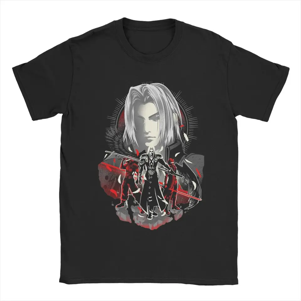 Final Fantasy Sephiroth Tričká pre mužov Funny Pure Cotton Tee Tritle Crew Neck krátke rukávy tričká narodeniny darčekové vrcholy