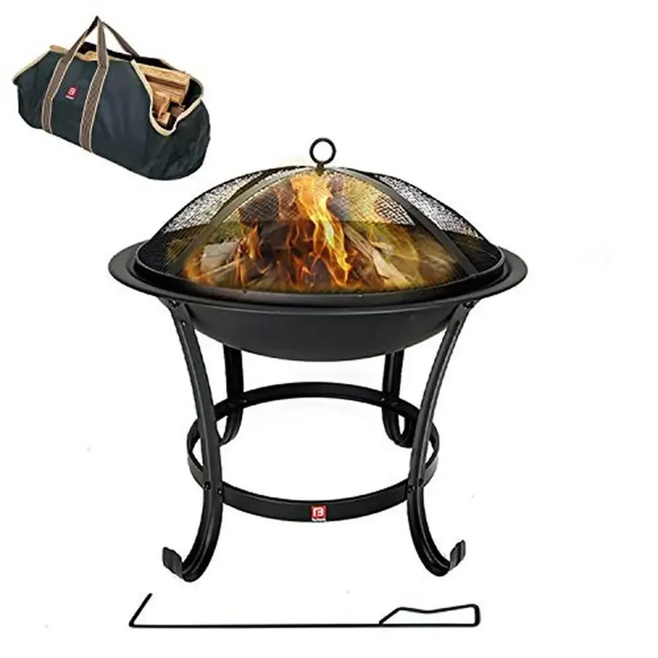 Fire Pit BBQ Grill Bowl s krytom obrazovky s iskrami, taškou na tote, poker extra veľkú veľkosť, dizajn s ťažkým povinnostiam zostať v teple a bavte sa s