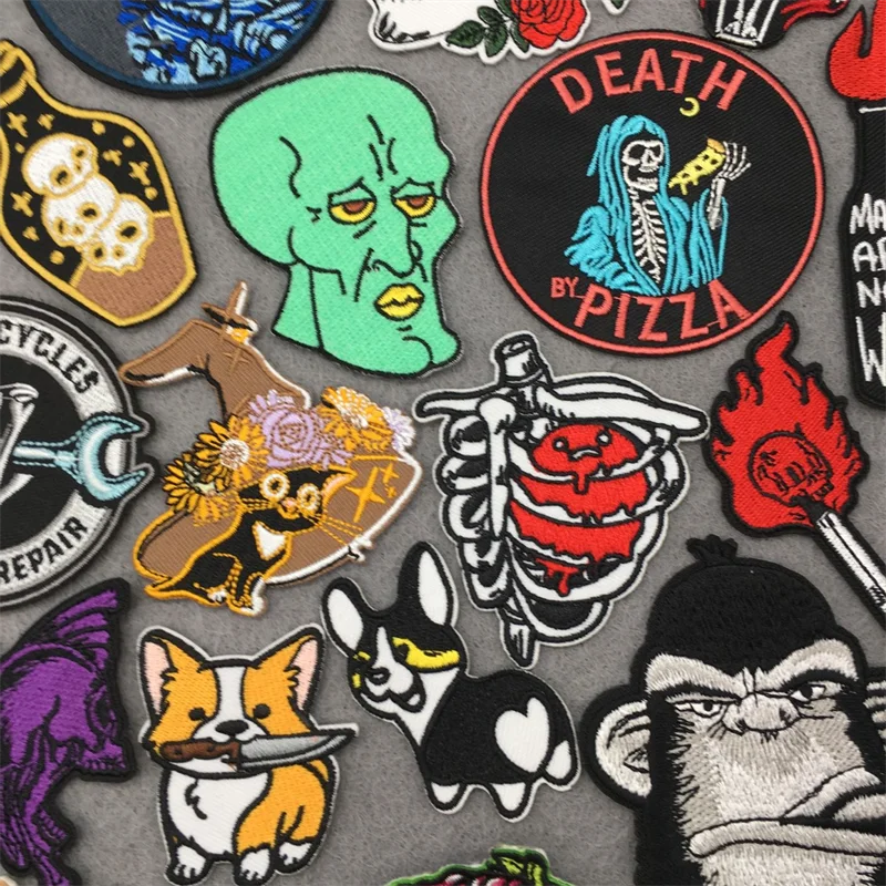 Fire Punk Patches železné odevy termoadhezívne náplastia Aplikácie DIY Anime Patches nálepka pre džínsy na bundu