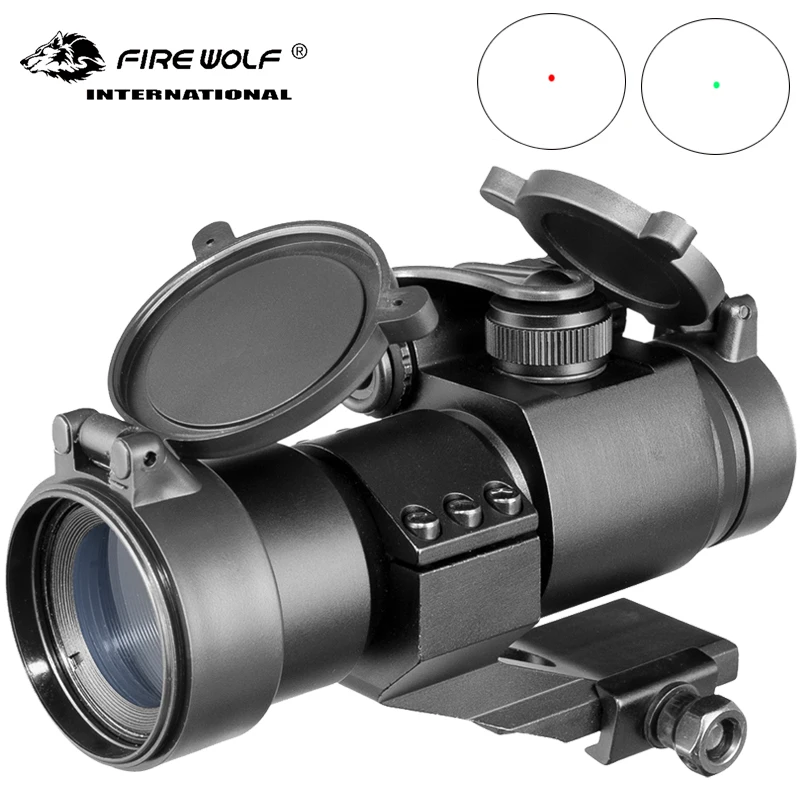 Fire Wolf Tactical Red Green Dot Optics Rifle Scopes 32 mm pozorovacia teleskop laserová pištoľ Pohľad