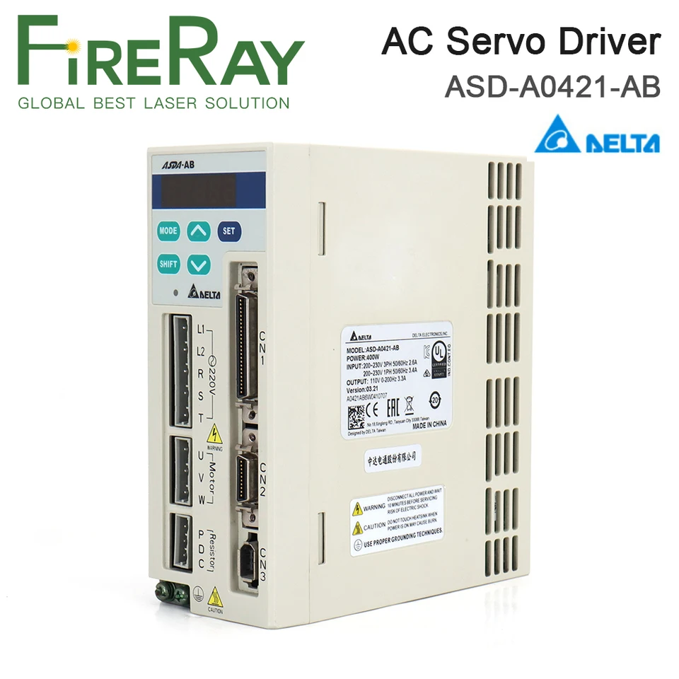 Fireray 400 W AC Servo Driver Driver ASD-A0421-AB 100-230VAC Použitie pre automatizovaný priemysel