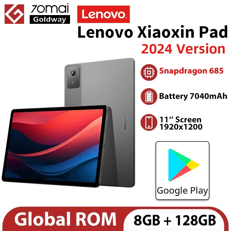 Firmvér ROM Global Lenovo Xiaoxin Pad 2024 Tablet Android 13 Versão Snapdragon 685 Octa Core Ecrã de 11 '' 90 Hz tablety de de 11 '' 90 Hz